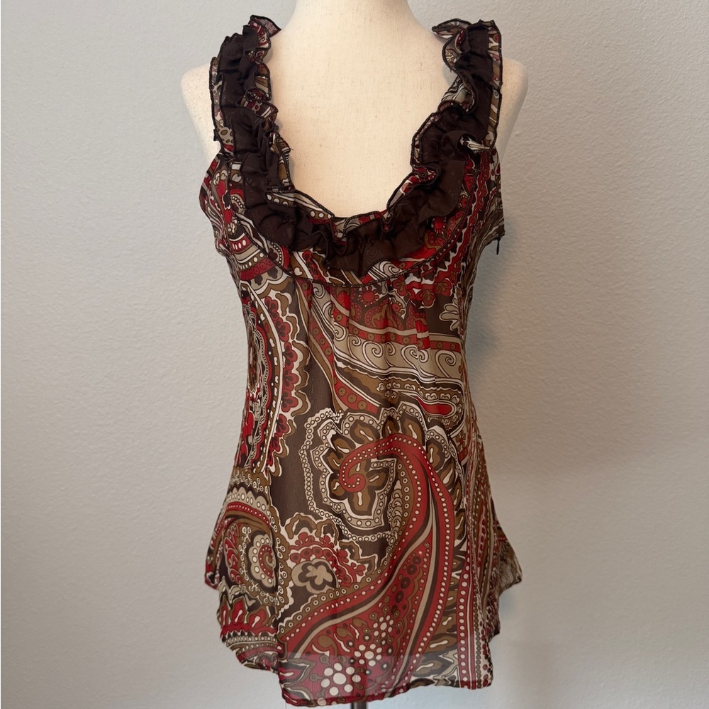 Y2K Dots Boho Sheer Top
